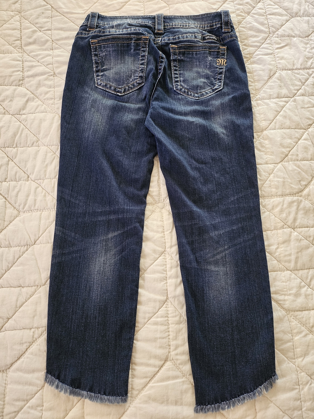 Miss Me Embroidered Cuffs 'Signature Ankle Skinny' Distressed Jeans - Size 30 - Picture 2 of 10